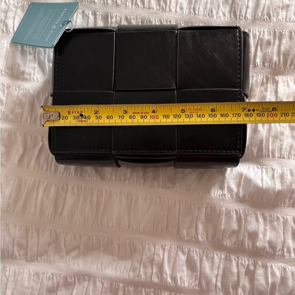 Tiffany & Fred Black Woven Leather Basket Weave Purse - Picture 2 of 9